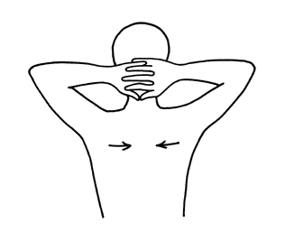 Stretch for the front of the neck.